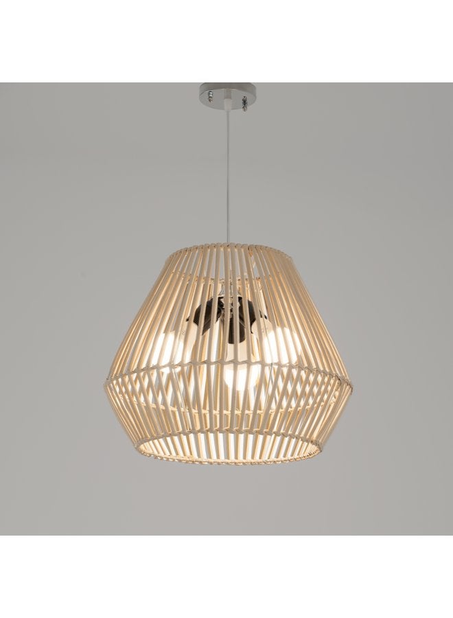 تبس هوم لمب نجفة TBS باللون بيج مصنوعة من بامبو لإضاءة المنزل والديكور - Image 3